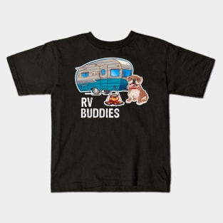 Bulldog Dog Rv Buddies Pet Lovers Funny Camping Camper Kids T-Shirt